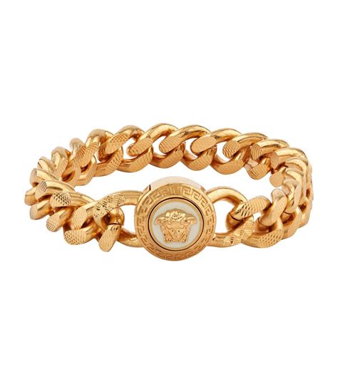 men versace gold bracelet|Versace medusa bracelet men's.